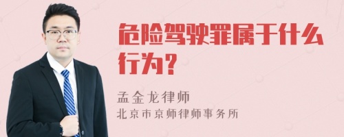 危险驾驶罪属于什么行为？