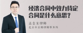 经济合同中效力待定合同是什么意思？