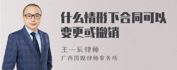 什么情形下合同可以变更或撤销