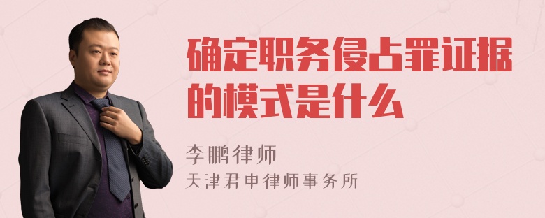 确定职务侵占罪证据的模式是什么