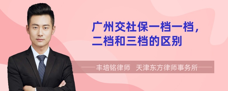 广州交社保一档一档，二档和三档的区别