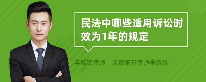 民法中哪些适用诉讼时效为1年的规定