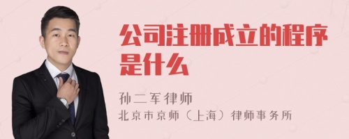 公司注册成立的程序是什么