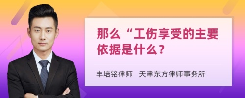 那么“工伤享受的主要依据是什么？