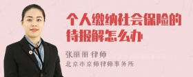 个人缴纳社会保险的待报解怎么办