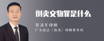 倒卖文物罪是什么