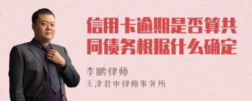 信用卡逾期是否算共同债务根据什么确定