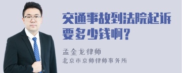 交通事故到法院起诉要多少钱啊？