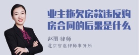 业主拖欠房款违反购房合同的后果是什么