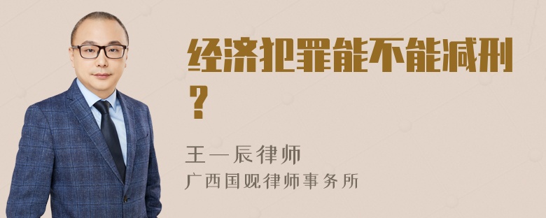 经济犯罪能不能减刑？