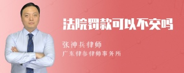 法院罚款可以不交吗