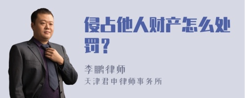 侵占他人财产怎么处罚？