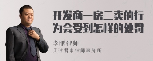 开发商一房二卖的行为会受到怎样的处罚