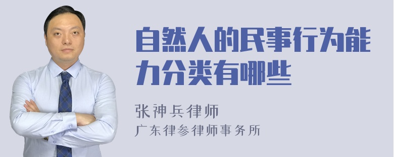 自然人的民事行为能力分类有哪些