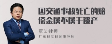 因交通事故死亡的赔偿金属不属于遗产