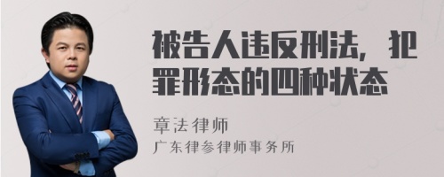 被告人违反刑法，犯罪形态的四种状态