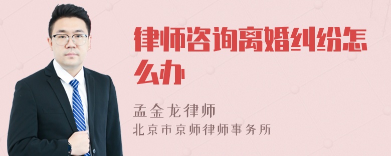 律师咨询离婚纠纷怎么办