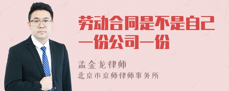 劳动合同是不是自己一份公司一份