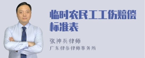 临时农民工工伤赔偿标准表