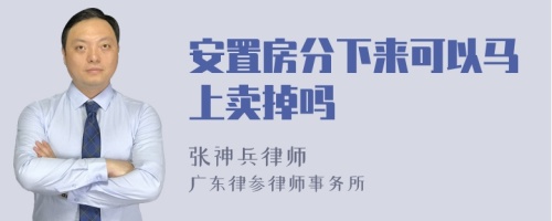 安置房分下来可以马上卖掉吗