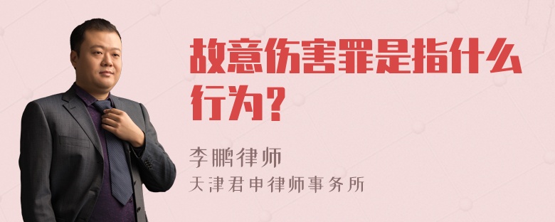 故意伤害罪是指什么行为？