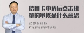 信用卡申请后点击批量的审核是什么意思