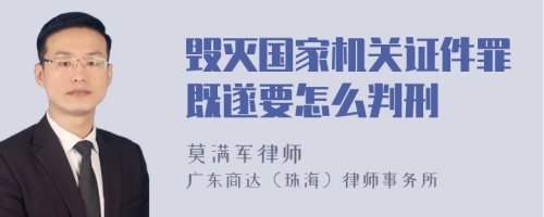 毁灭国家机关证件罪既遂要怎么判刑