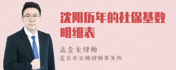 沈阳历年的社保基数明细表