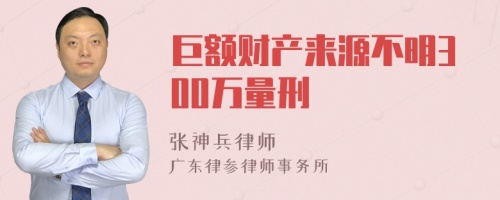 巨额财产来源不明300万量刑