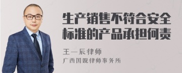 生产销售不符合安全标准的产品承担何责