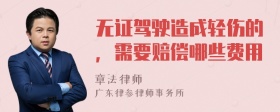 无证驾驶造成轻伤的，需要赔偿哪些费用