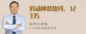 劳动仲裁热线，12335