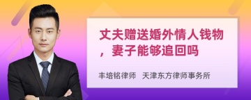 丈夫赠送婚外情人钱物，妻子能够追回吗