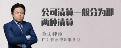 公司清算一般分为那两种清算