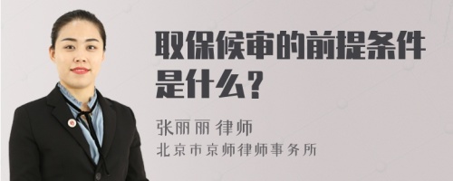 取保候审的前提条件是什么？