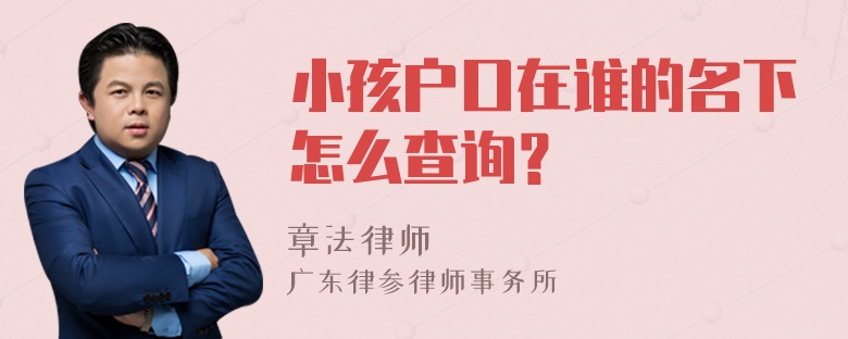 小孩户口在谁的名下怎么查询？