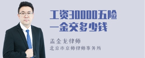 工资30000五险一金交多少钱