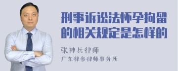 刑事诉讼法怀孕拘留的相关规定是怎样的