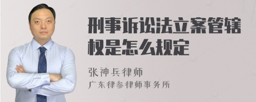 刑事诉讼法立案管辖权是怎么规定