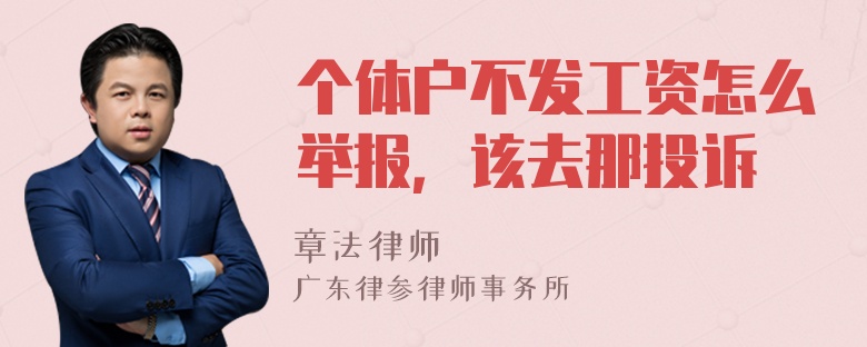 个体户不发工资怎么举报，该去那投诉