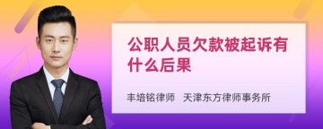 公职人员欠款被起诉有什么后果