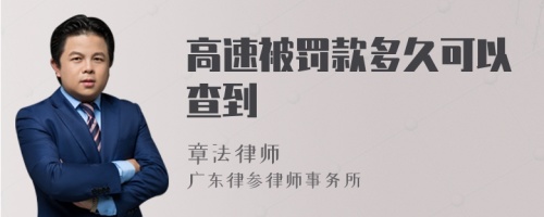 高速被罚款多久可以查到