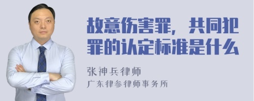 故意伤害罪，共同犯罪的认定标准是什么