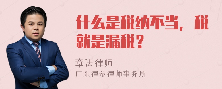 什么是税纳不当，税就是漏税？