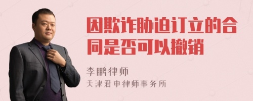 因欺诈胁迫订立的合同是否可以撤销