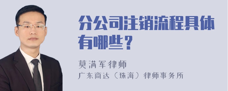 分公司注销流程具体有哪些？