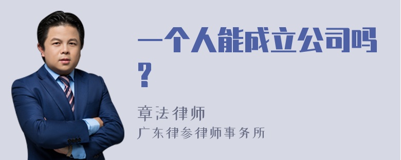 一个人能成立公司吗?