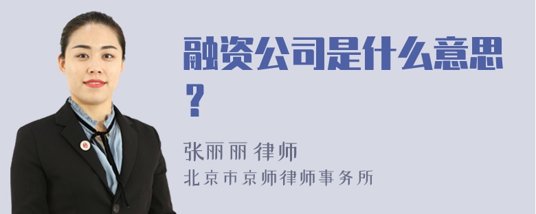 融资公司是什么意思？