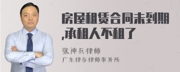 房屋租赁合同未到期,承租人不租了