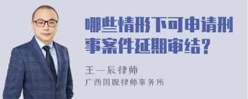 哪些情形下可申请刑事案件延期审结？